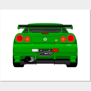 GTR R34 GREEN Posters and Art